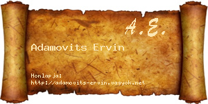 Adamovits Ervin névjegykártya